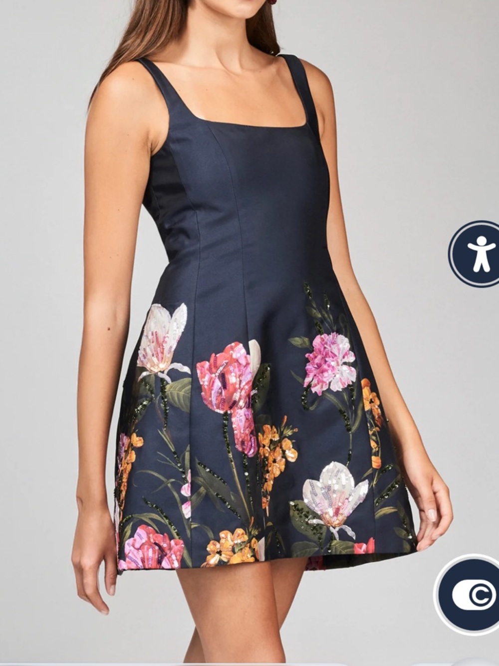 Sachin & Babi CAROLINE DRESS - DARK MIDNIGHT GARDEN